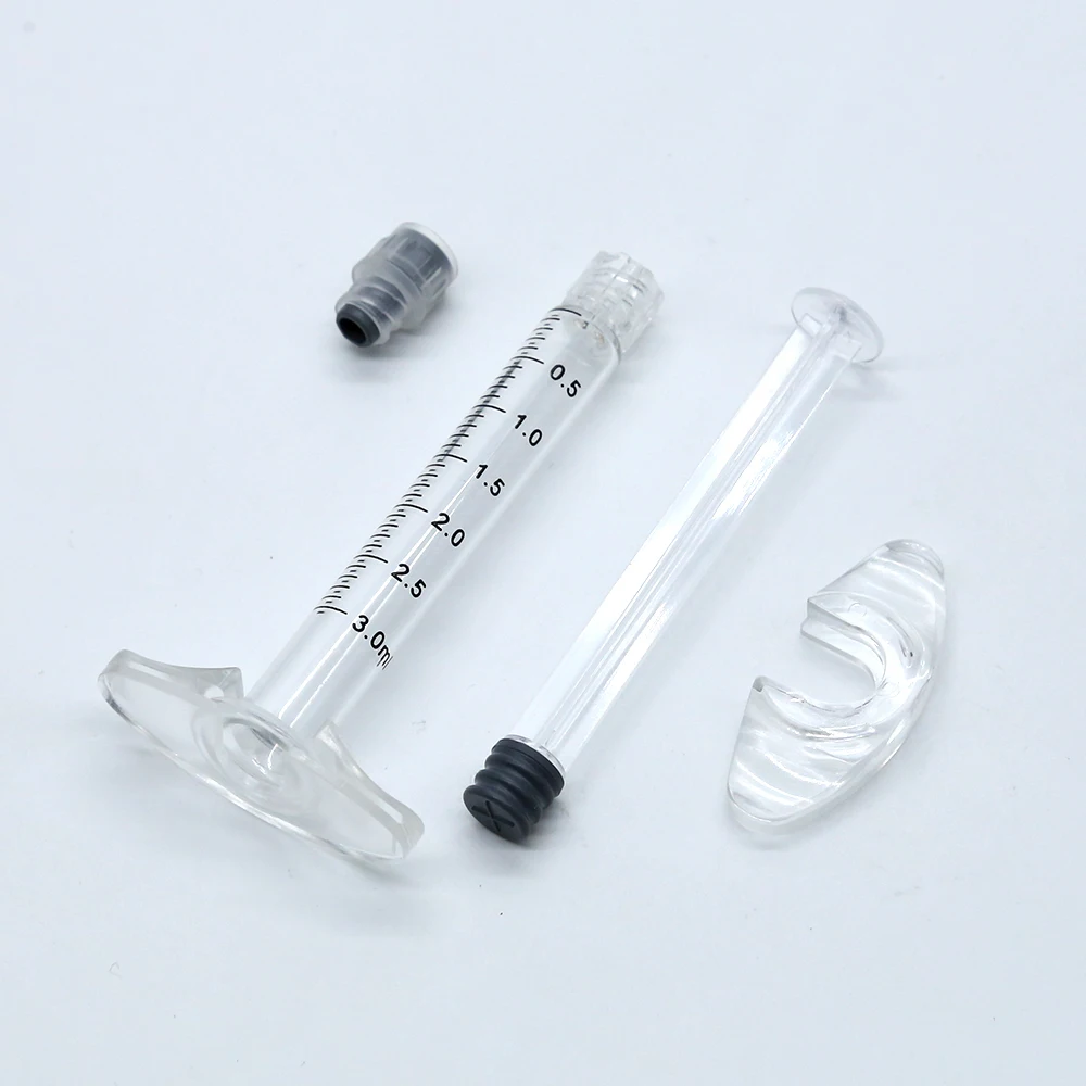 
1ml free logo printing cbd thc co2 coc glass dab syringe 100% pure hyaluronic acid serum 