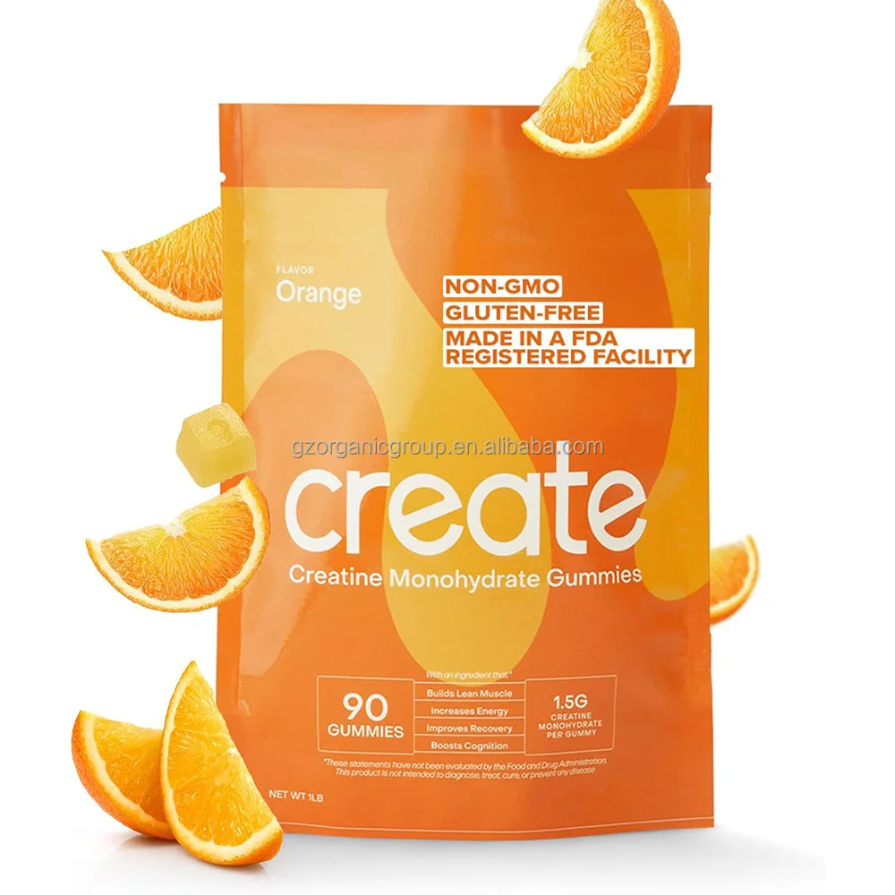 Private Label Creatine Gummies Creatine Monohydrate Muscle  Boost Energy   Boost Focus Strength Endurance Anti-Melting Gummies