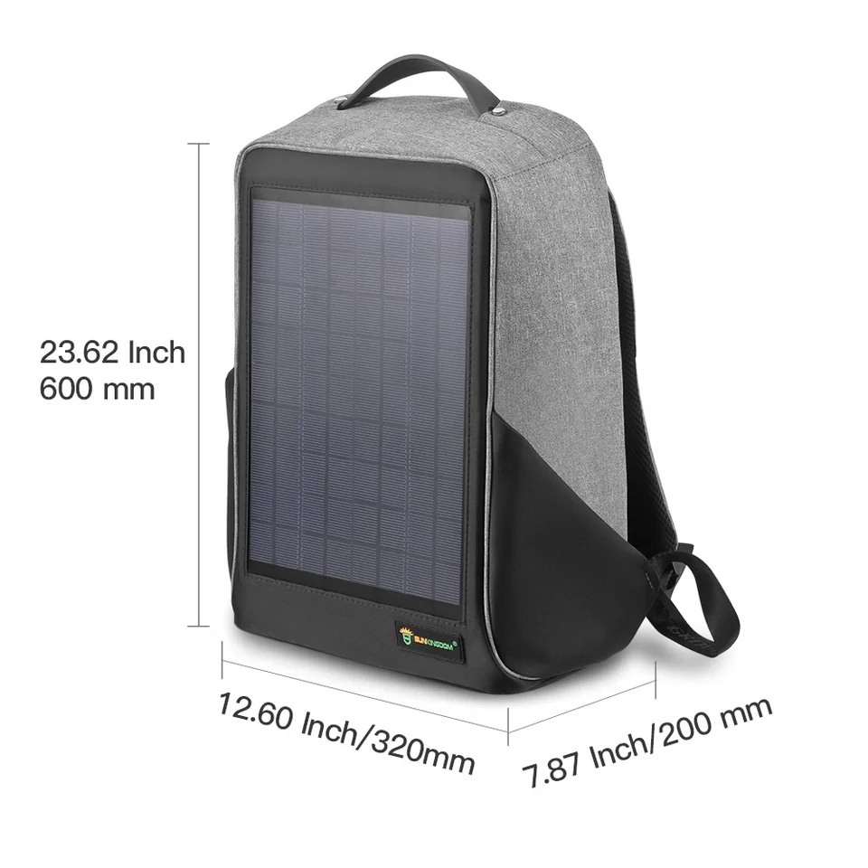 USB Energy chargeable Battery Power Laptop Back Pack Travel Bag Smart 10W Solar Panel Backpack for Phones Camping