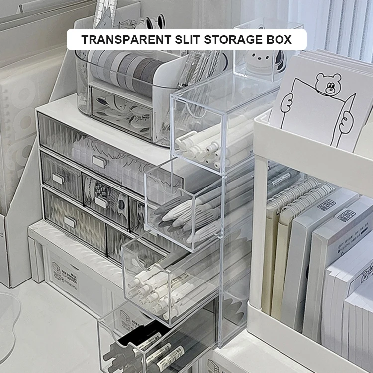 New Design Multipurpose Plastic Acrylic Multilayer Storage Box Home Office Desktop Drawer Type Multi Storage Box