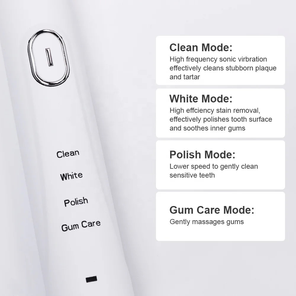 New Designed Deep Cleaning Automatic Whitening LED Light Electric Toothbrush