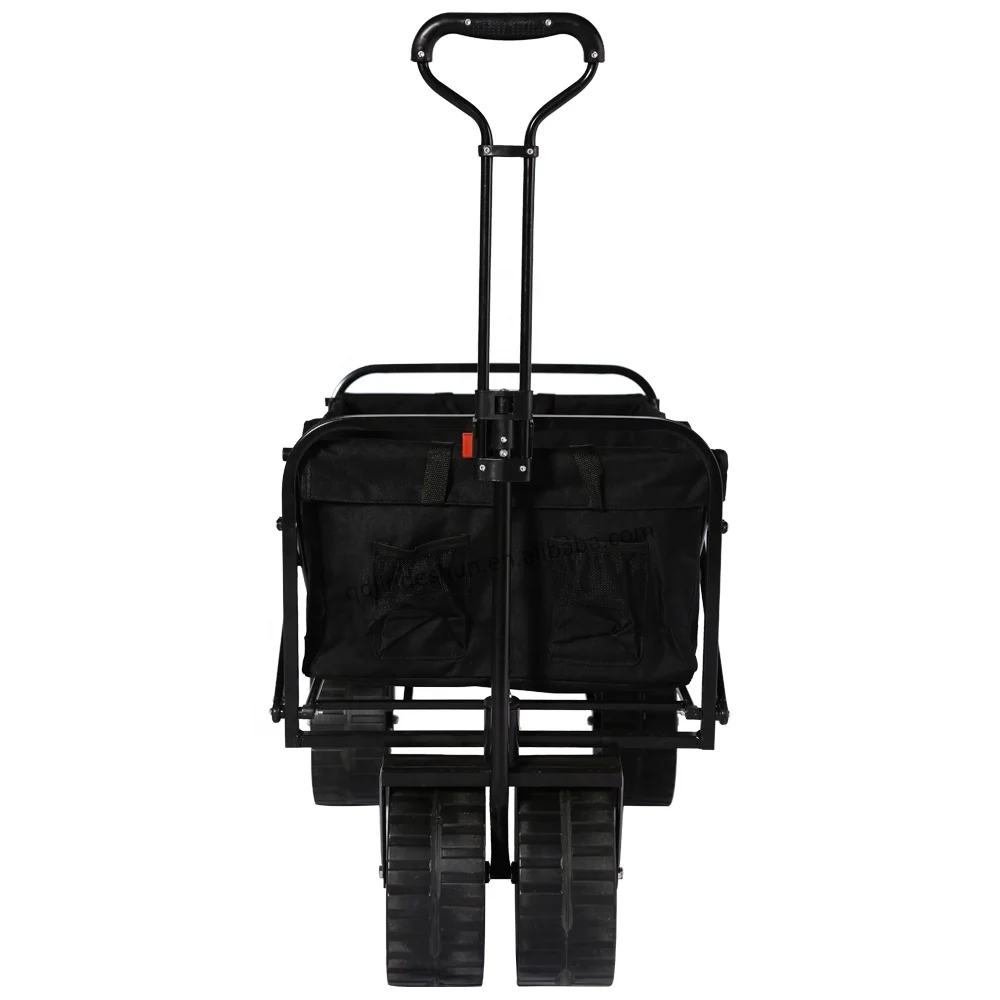 KINDE Collapsible Folding Wagon Beach Cart With All-Terrain Wheels Suit for Shopping, Beach and Camping