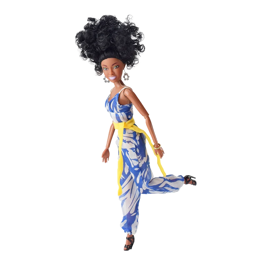 13 Inch silicone baby dolls born pretty Black Girl Doll with Fashion Dress for Kids