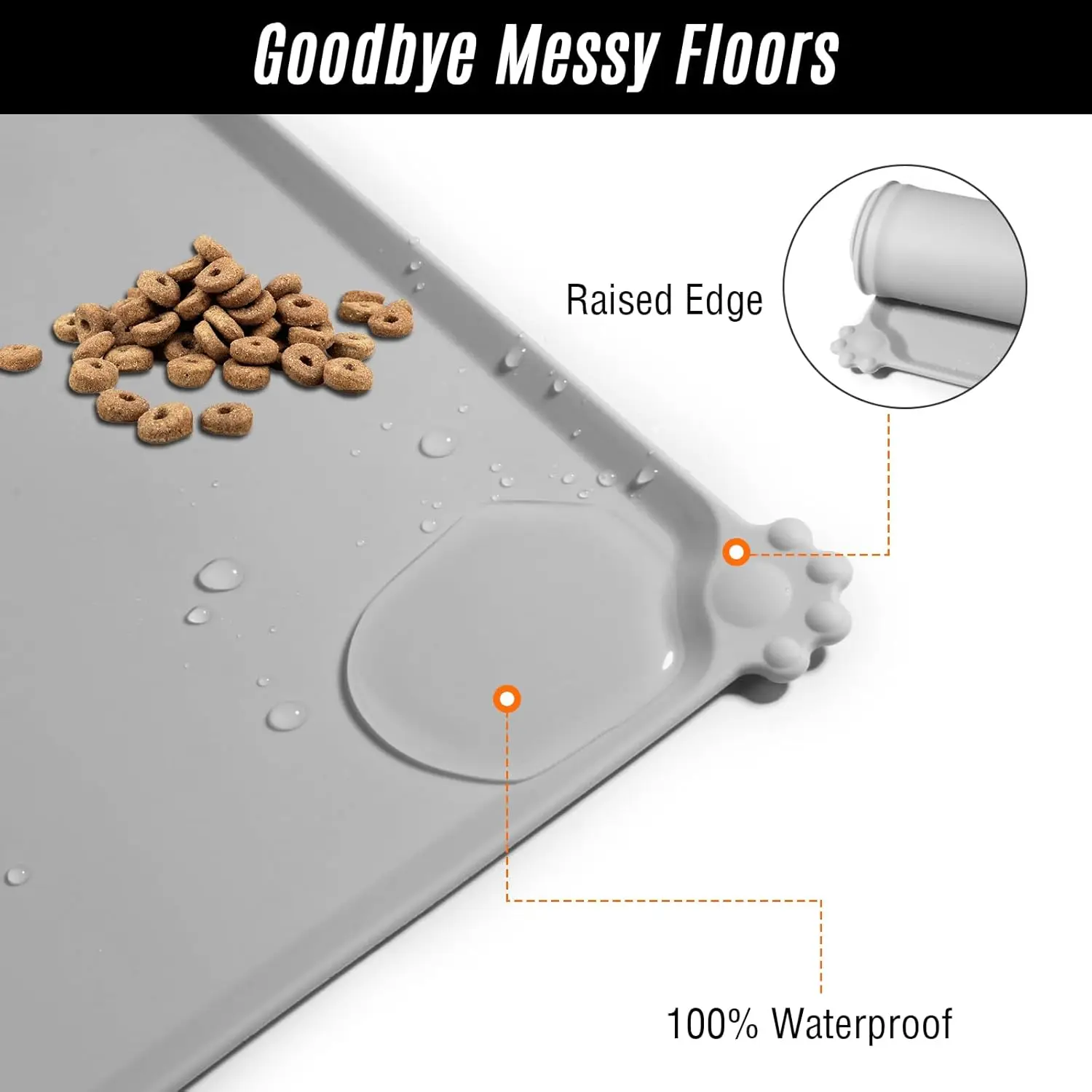 48x30CM Waterproof Reusable Washable Silicone Pet Mat Non-Slip Dog Mat For Food And Water Pet Feeding Mat pet tray