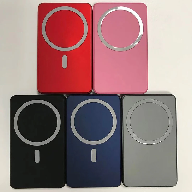 Customized  portable charger Magnetic power bank mini slim small pocket qi wireless 10000mah 5000 mah magnet power banks