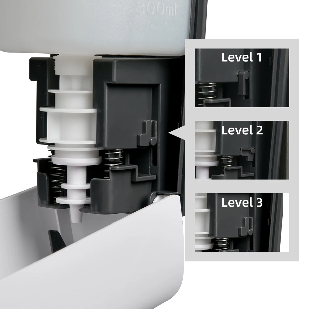 Adjustable dose hospital ABS plastic gel hand sanitizer dispenser Wall Mount liquid Soap Dispenser automatic soap dispenser