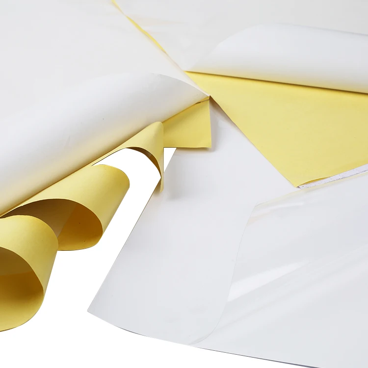 Self Adhesive Cast Coated Sticker Paper With Back Slit Waterbase Acrylic Gluewater