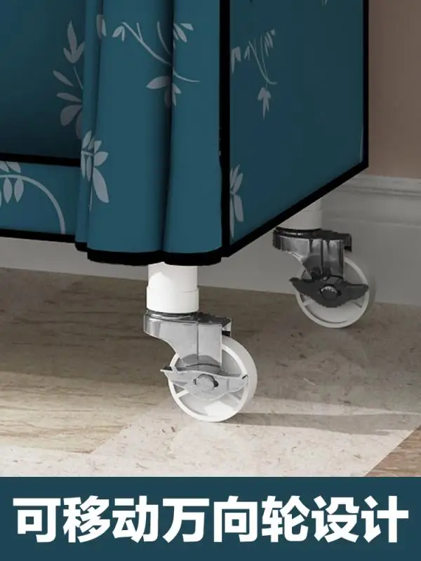 New Design of Rolling Clothes Organizer on Wheels with Hooks for Hanging Handbags.