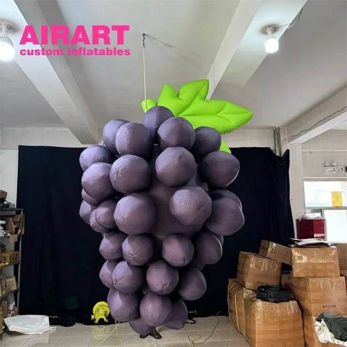 Event decoration Inflatable fruit grape models customized, purple inflatable grape for the event