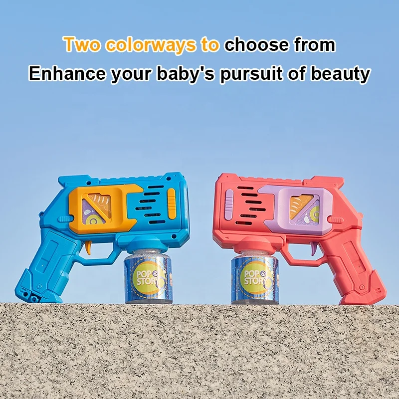 Light-up Electric Bubble Machine Outdoor Games Shooting Guns With 100 Ml Soap Water 10 Holes Automatic Bubble Gun For Kids