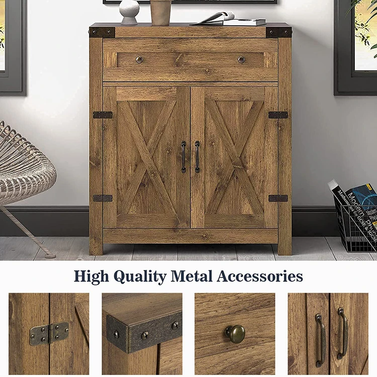 Luxury Living Room Sideboard Dining Room Furniture Barn Door Buffet Storage Cabinet Modern Sideboard Cabinet