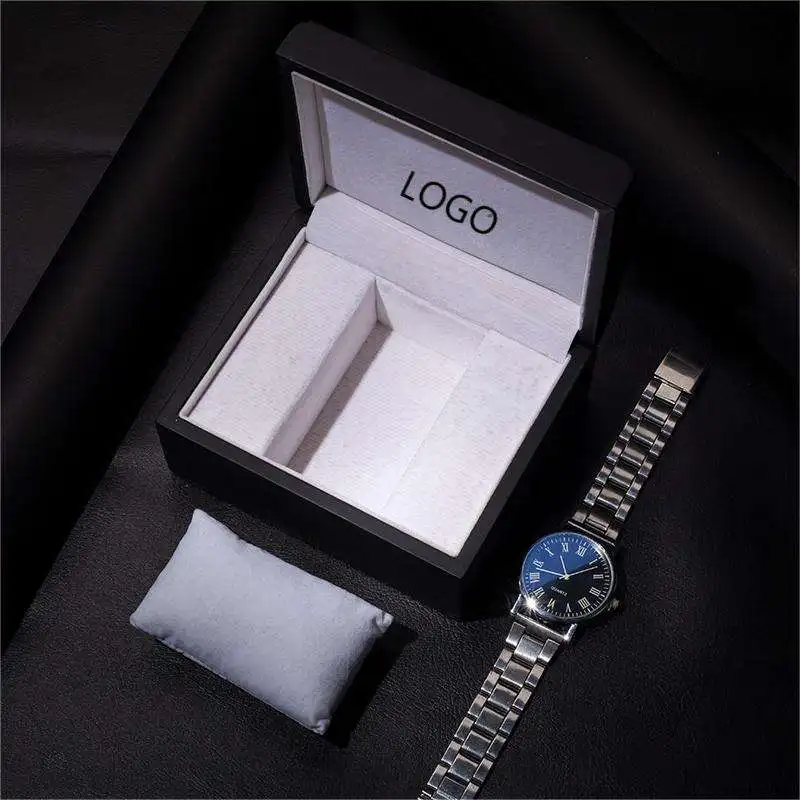 Better Hot Sale Black Velvet Watch Luxury Packing Box Wholesale Custom Logo Lacquer Single Watch Storage Box