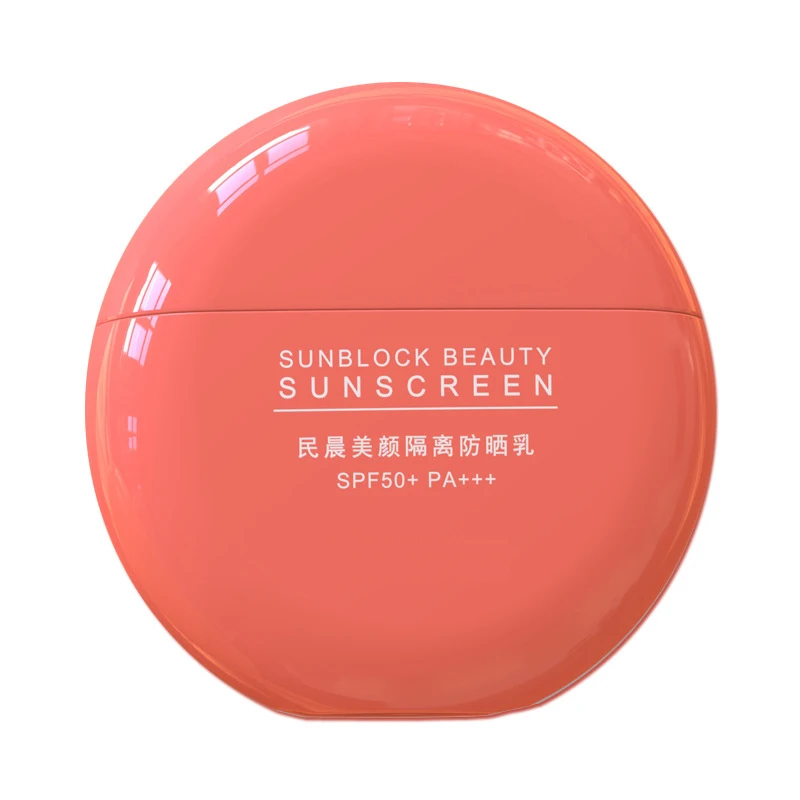 luxury 45g 45ml circle shape white plastic plastic sunscreen cream lotion bottle for skincare packaging