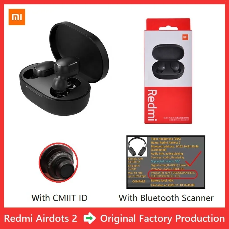  Самые продаваемые товары 2021 Xiaomi Redmi Airdots 2 Наушники-вкладыши с синими зубьями наушники-вкладыши для наушников Mi