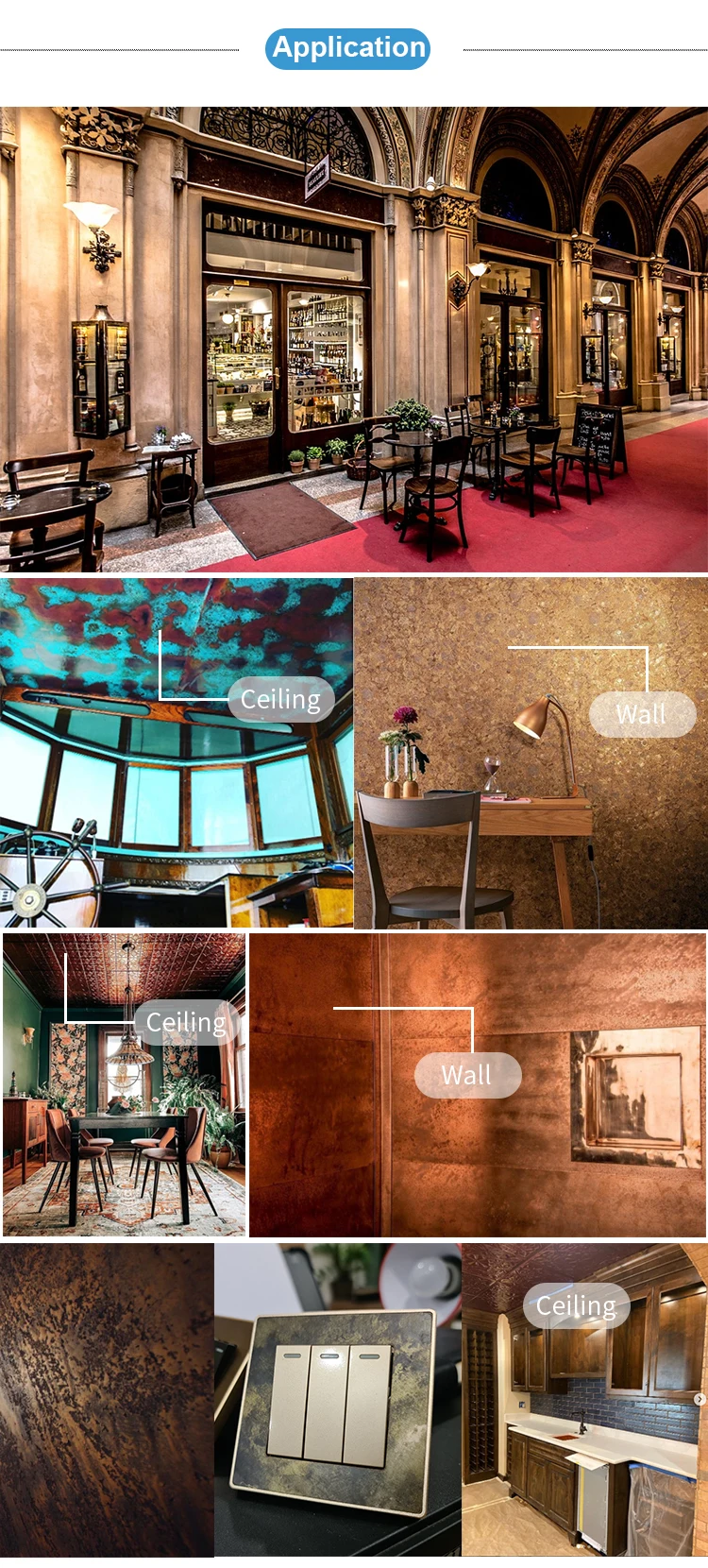 SUCEL Decorative Antique Bronze Color Copper / Brass Coated Clad 304 Antique Stainless Steel Plates And Sheets