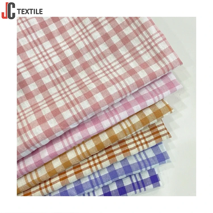 China Manufacturer Wholesale Light Weight Rocamadour Canvas Plaid Polyester/Cotton Yarn Dye Check Fabric
