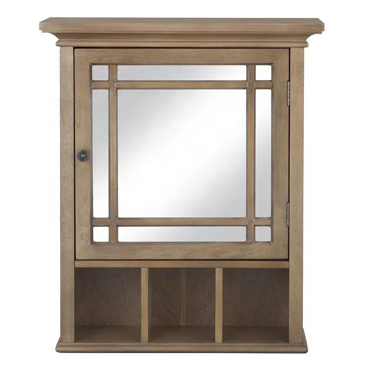 ESSENT Classical Design Style Glass Door Wooden Bathroom Cabinet Glass Door Wall Bathroom Cabinet With Mirror
