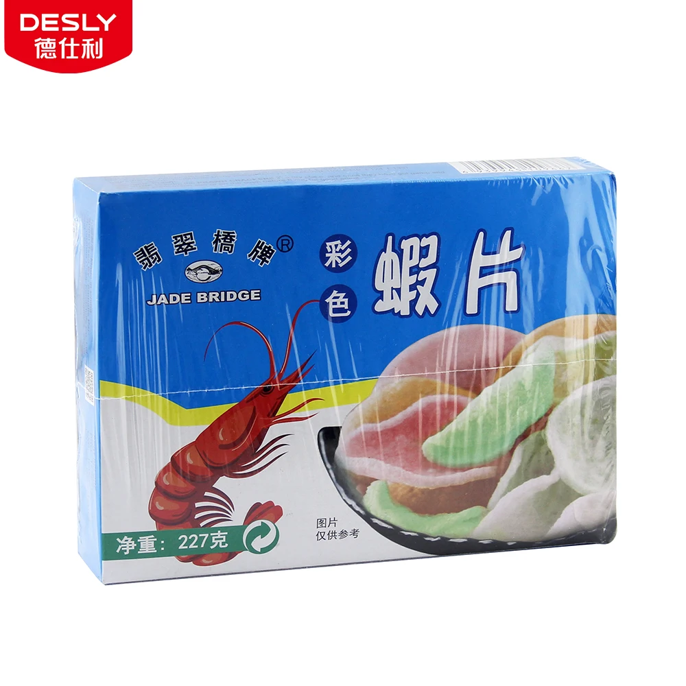 Вьетнамский производитель продуктов питания креветки вкусовые закуски оптовая продажа 227 г Нефритовый мост цветные крекеры для креветок