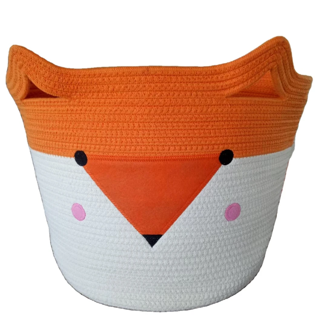 
Modern baby gift basket cute free sample knitting basket woven cotton rope basket pet nest 