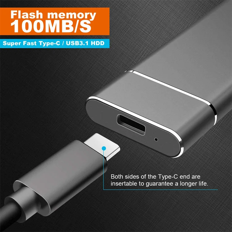 Type-C 3.1 M.2 NVMe PCIE 1TB SSD Mobile Solid State Laptop USB 3.1 Interface External Hard Drive
