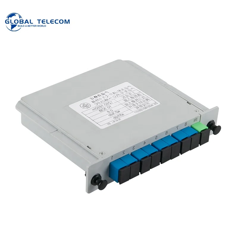 Заводская поставка SC UPC SC APC 8 way 1 8 волоконно-оптический сплиттер 1X8 ПЛК Кассетный сплиттер в продаже