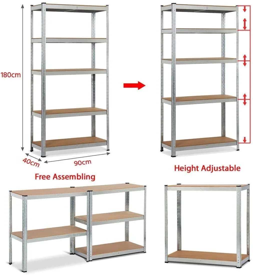 5 Tier Heavy Duty Shelving Unit Greenhouse Garage Utility Home Storage Boltless Rack
