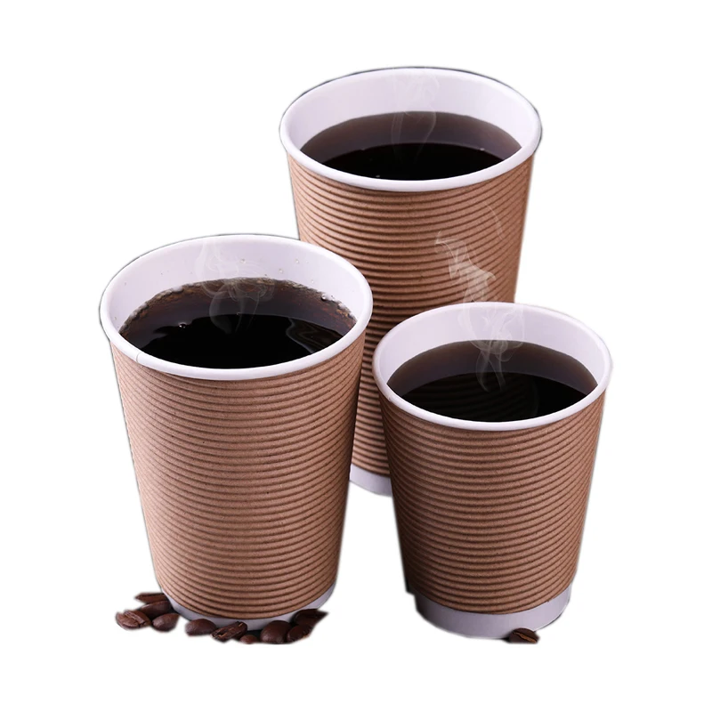 Disposable biodegradable kraft paper cup for hot drinks or ice cream