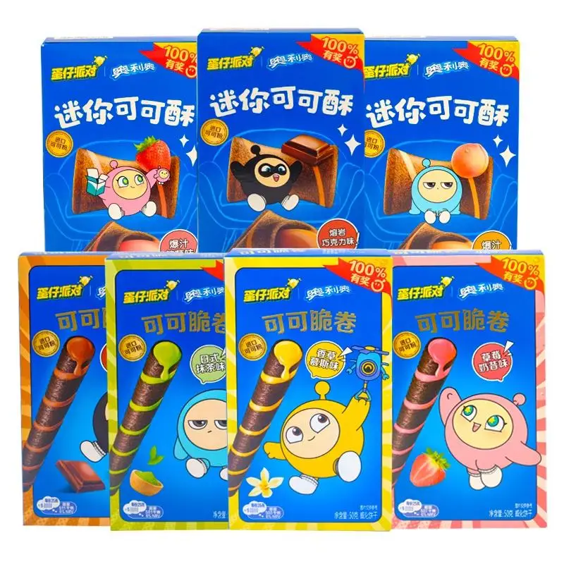 Wholesale Ore/o crispy roll sandwich wafer biscuits vanilla matcha chocolate flavor crispy roll wafer biscuits