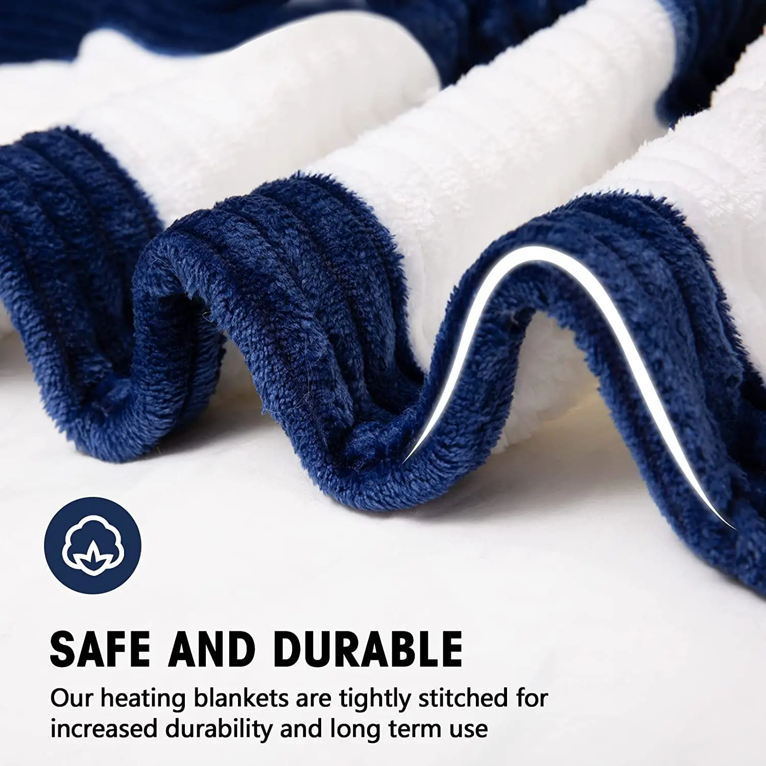 Navy Blue Machine Washable Wearable Heater Electric Blankets For Winter