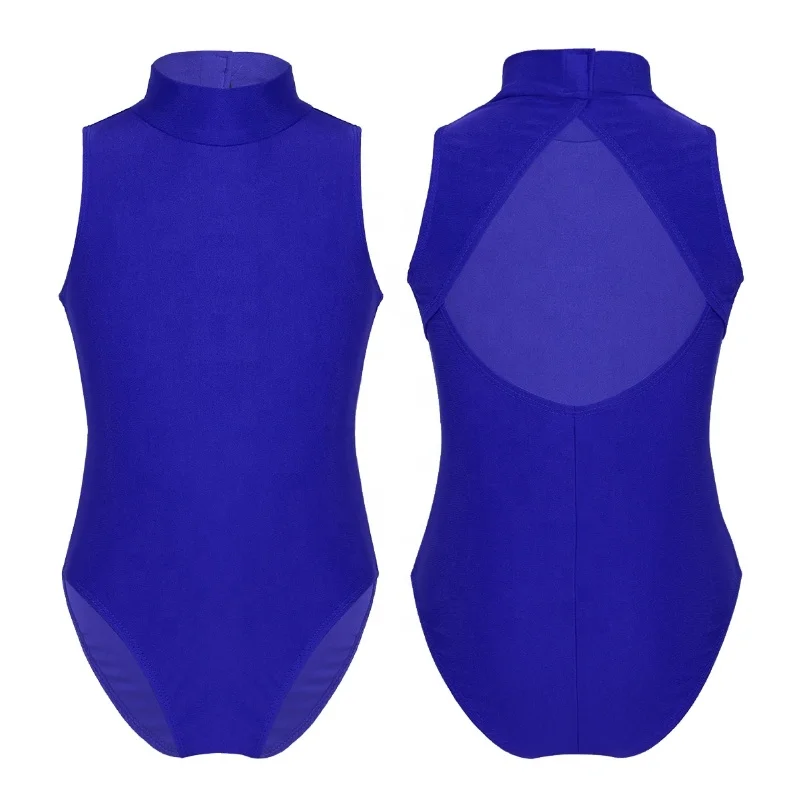 High Quality Kids Girls Backless Unitard Ballet Gymnastics Athletic Bodysuit Sleeveless Dance Leotard