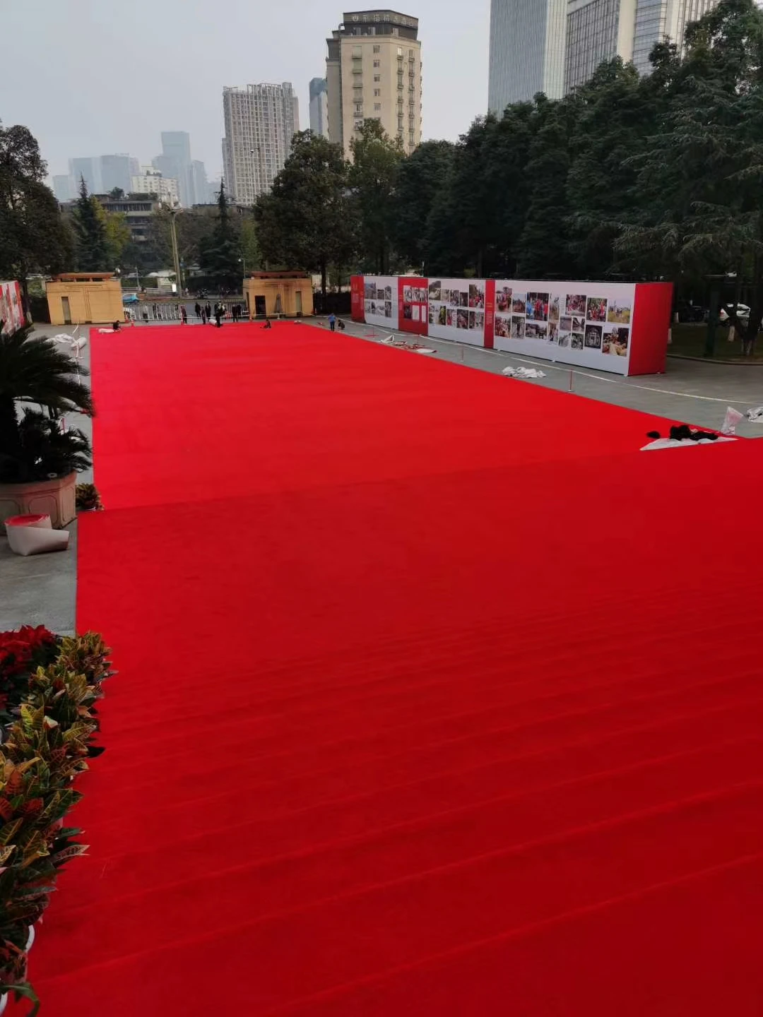 High quality wedding with 3d frowers pronted roll christmas 140x220 large area red carpet for events
