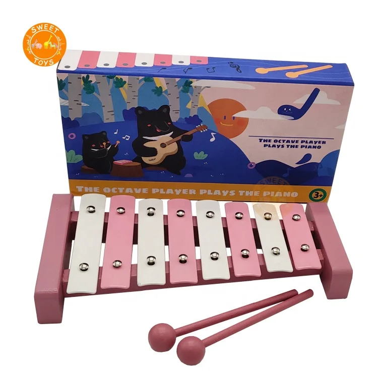 8 notes hand knock Toys Wooden Xylophone Kids Musical Instrument Colorful Piano Xylophone For sale