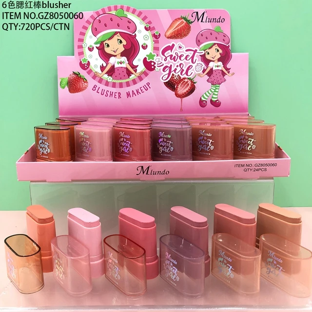 Strawberry girl Multi-Use blusher stick Waterproof cream blushes no liquid beauty color changing blush sheglan makeup for women