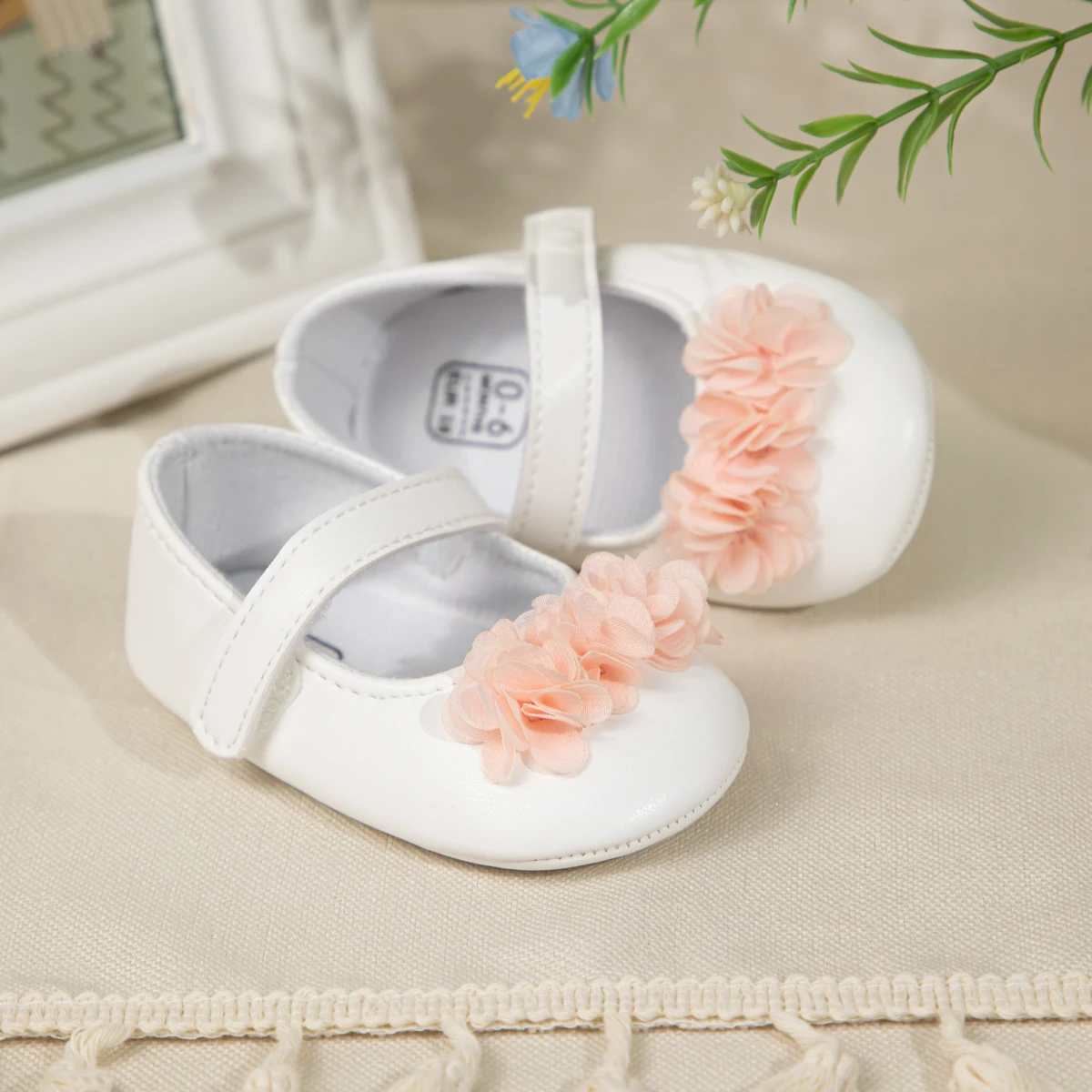 Factory Pure White PU Leather Baby Mary Jane Anti-Slip Soles For Babies And Toddlers Baby Dress Shoes