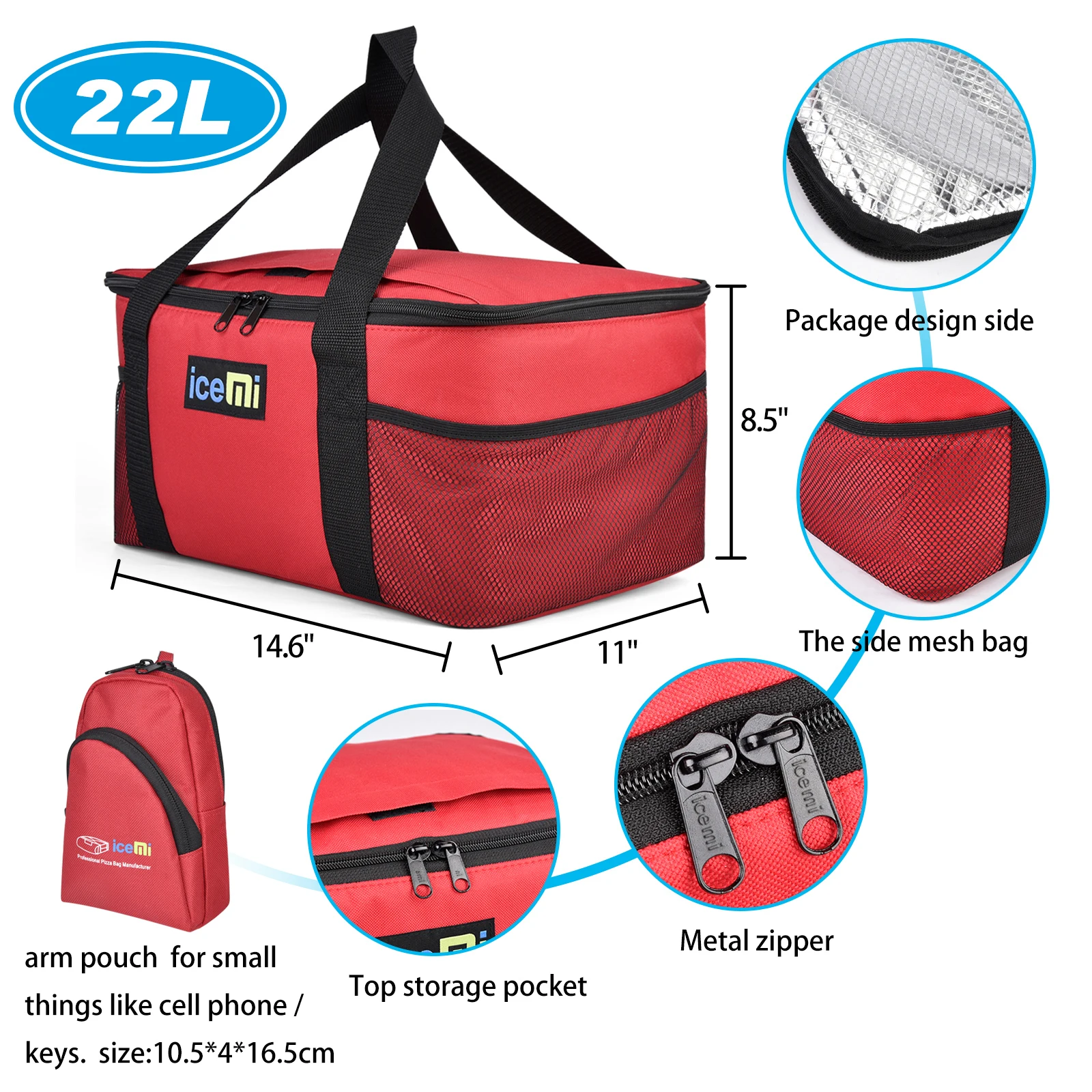 Arriver Personalized Wholesale Price Delivery Cooler Bag Custom Cheap  Cooler Insulated Bag