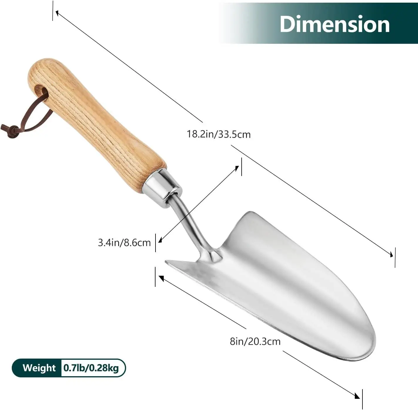 Peaktop  Garden Small Hand Shovel, Stainless Steel Trowel