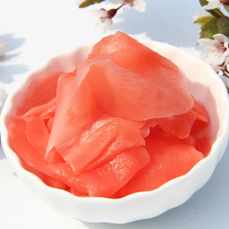 Quality Wholesale  Gengibre Em Conserva Eingelegter Gingembre Japanese Slices Sweet Pickled Sushi Ginger