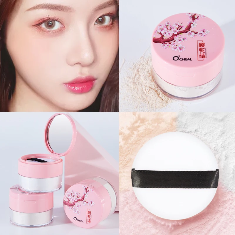 Ocheal Natural  and Ivory Color  Empty Rose Gold Loose Powder Box  Loose Powder