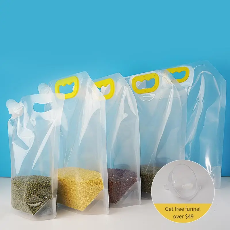 Transparent spout pouch plastic drink bag plastic squeeze pouch wine flask pouch nozzle bag for juice sauce shampoo