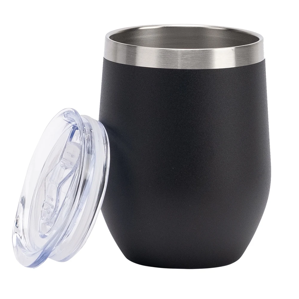 12oz Custom Reusable Sippy Wine Cups Stainless Steel Vacuum Thermos