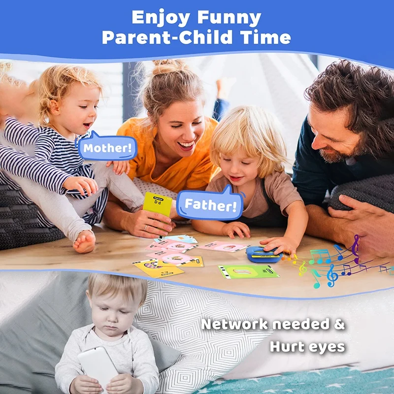Kids Early Learning Cognitive Cards Alphabet Abc English Arabic French Spanish Flash Cards Talking Flash Cards Learning Toys