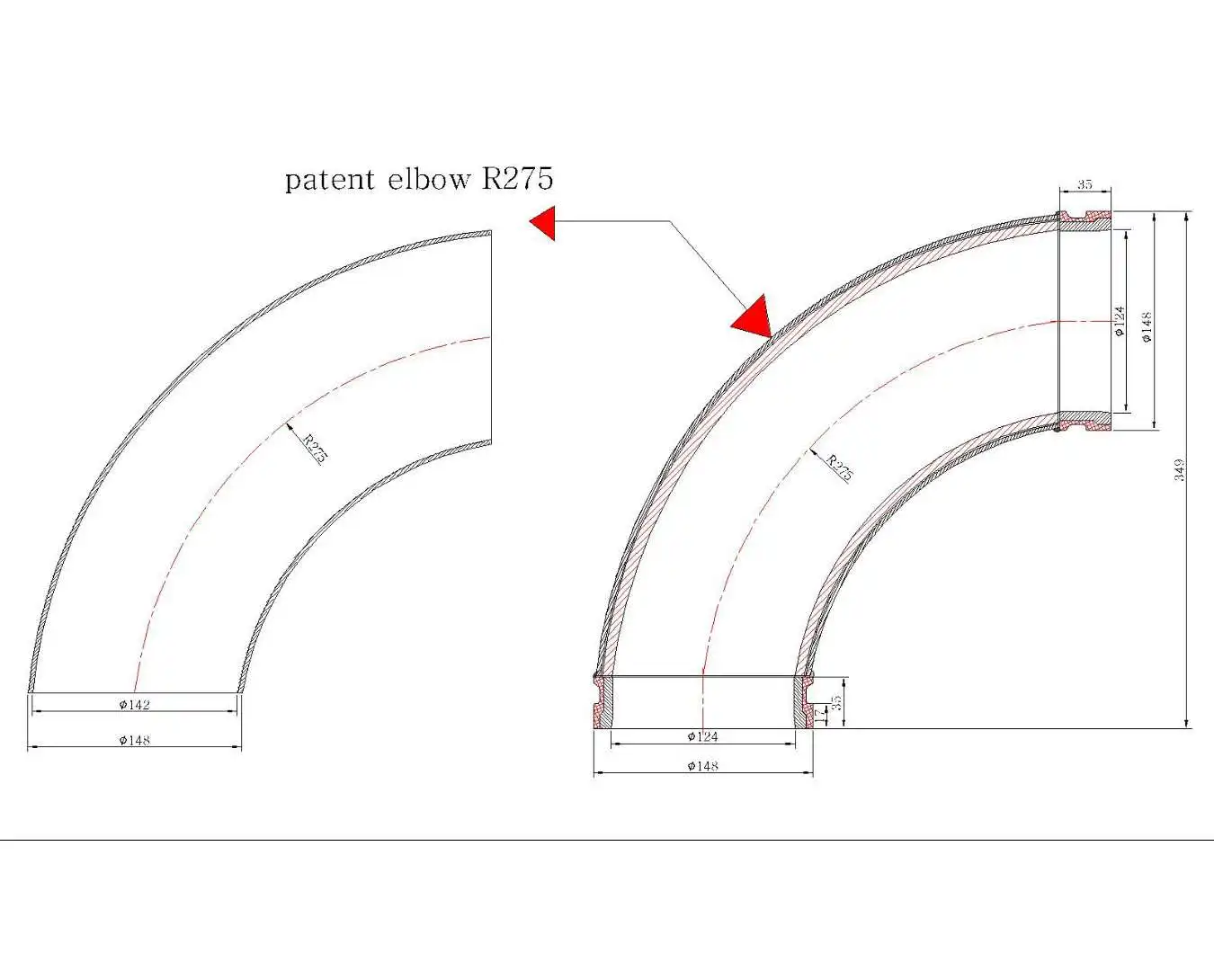 FM  certification 90 degree  elbow for Schwing