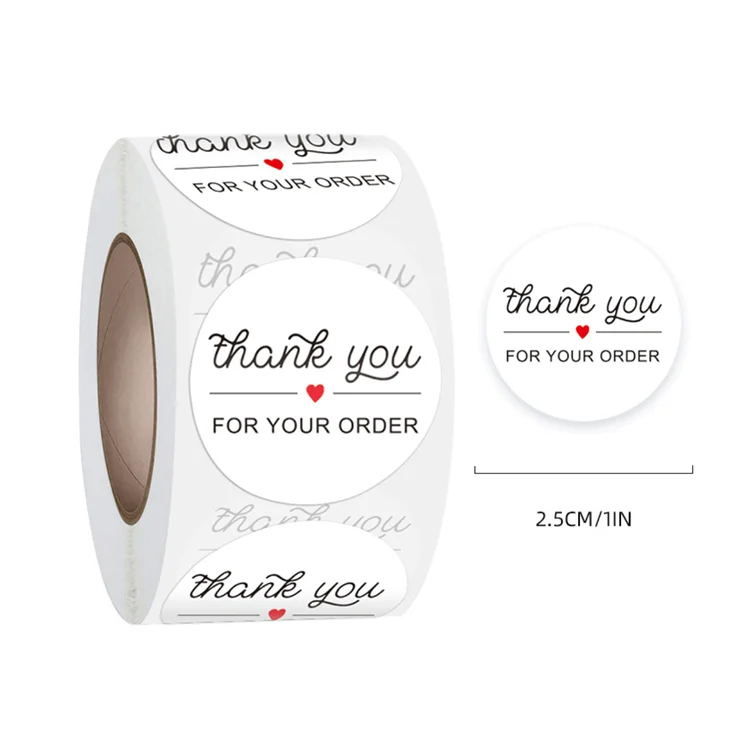  High quality customized adhesive label thank you sticker for small