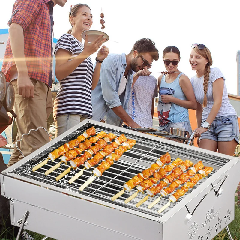 hot sale outdoor fire pit mat deck protector heat movable table barbecue stainless camping portable charcoal bbq grill