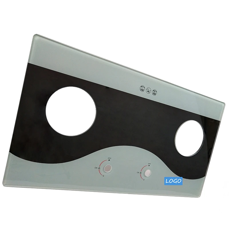 Factory Direct Price Custom Gas Stove Top Silk Screen Glass Free Spare Parts 2 Burner Gas Stove Table Glass Top Gas Cooker