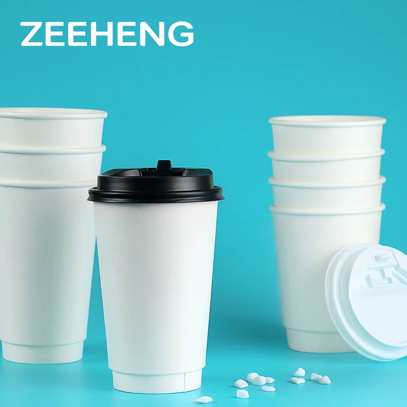 Food grade factory directly sale double wall white paper cups for coffee