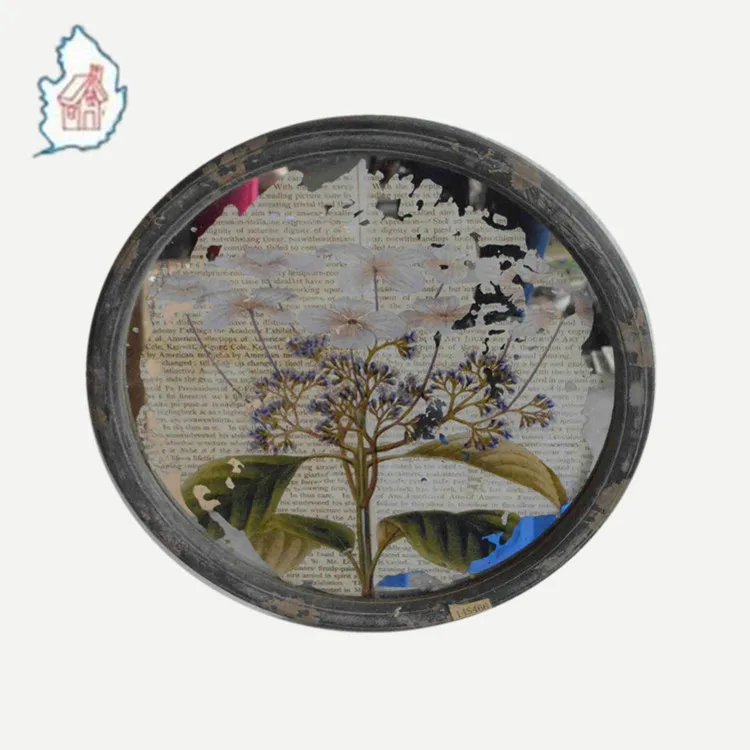 Круглая зеркальная картина из стекла художественная рамка для