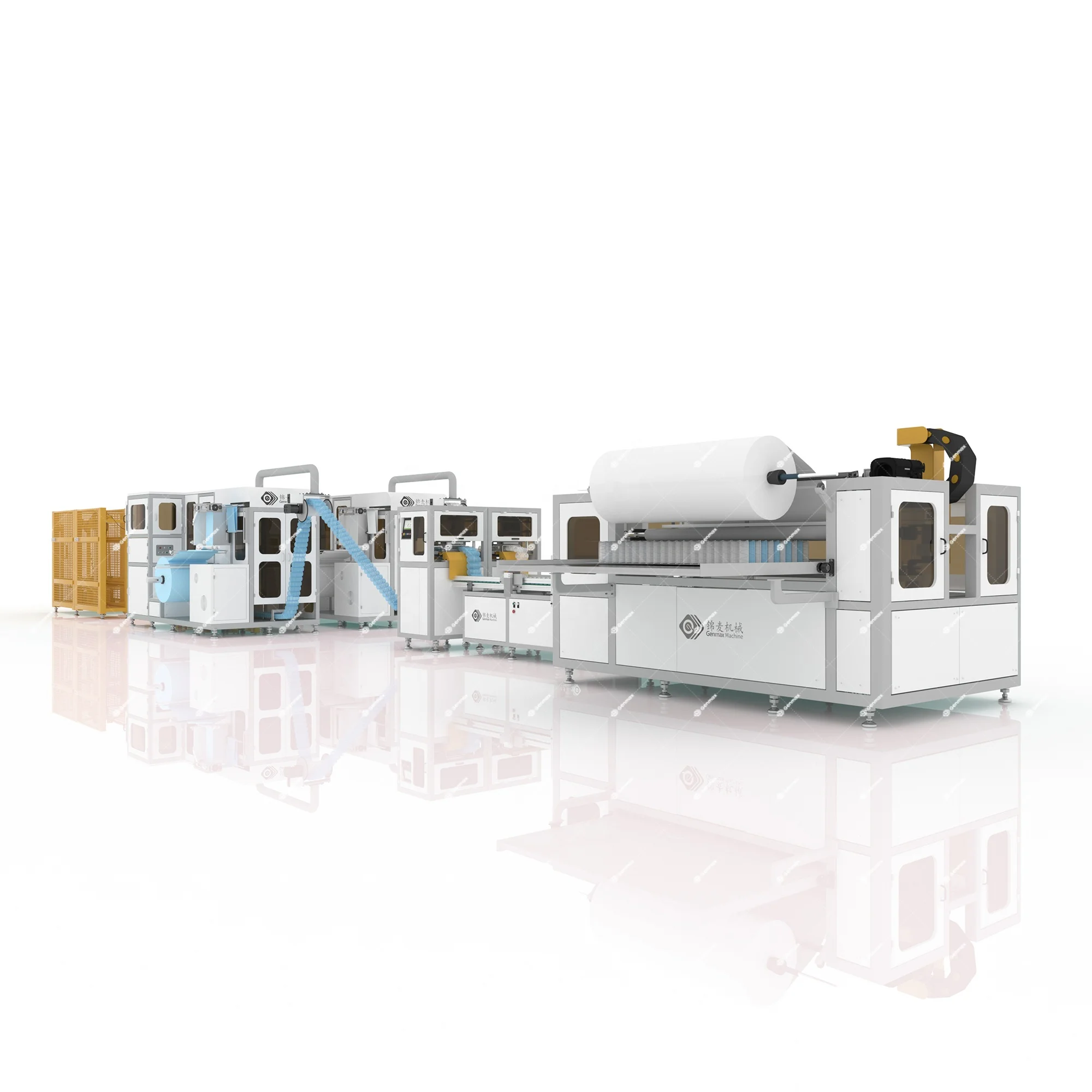 GENMAX Fully Automatic pocket spring production line with two coiling machines MX100-2x1