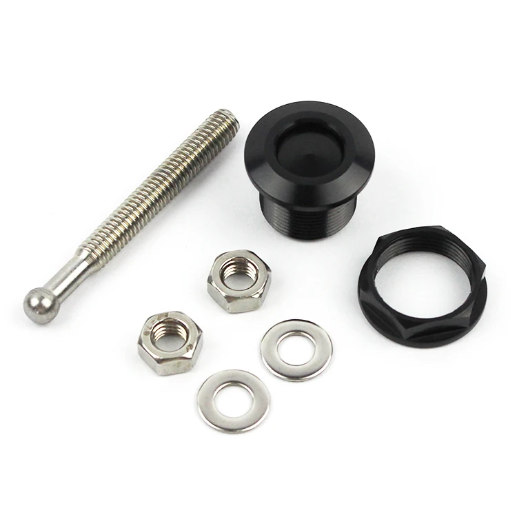 Black Aluminum Bumper Quick Release Latch Fasteners Set for Car Trunk Fender Hatch Lid