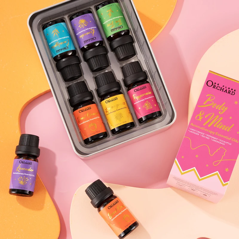 100% Pure Natural Aromatherapy Essential Oil Massage Diffusion Bath Lemongrass/Eucalyptus/Peppermint Essential Oil Set 6